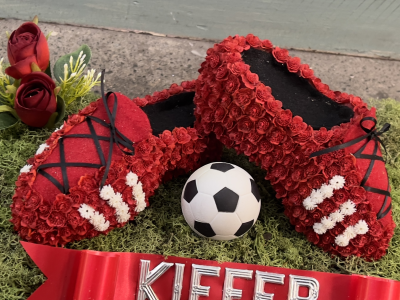 Football boots on pitch - Football boots on pitch (available in your choice of colours)