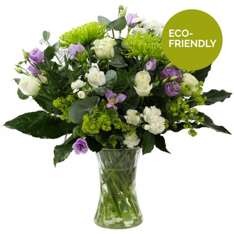 Clear Waters Hand Tied Bouquet in a Beautiful Glass Vase