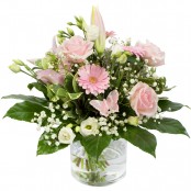 Love You Lots Hand Tied Bouquet in Glass Vase